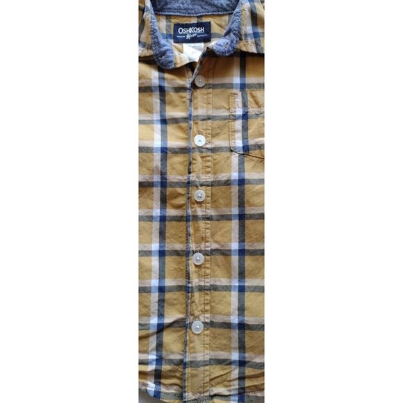Oshkosh Top Boys 2T Plaid Button Up Long Sleeve Pocket Fall Harvest - Picture 11 of 13